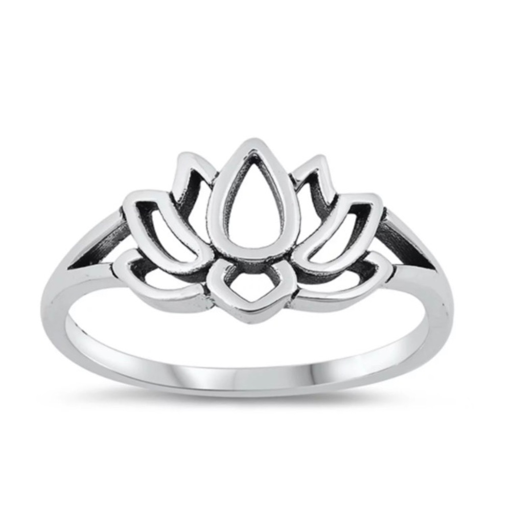 💋Boutique Lotus Flower Silver Tone Ring